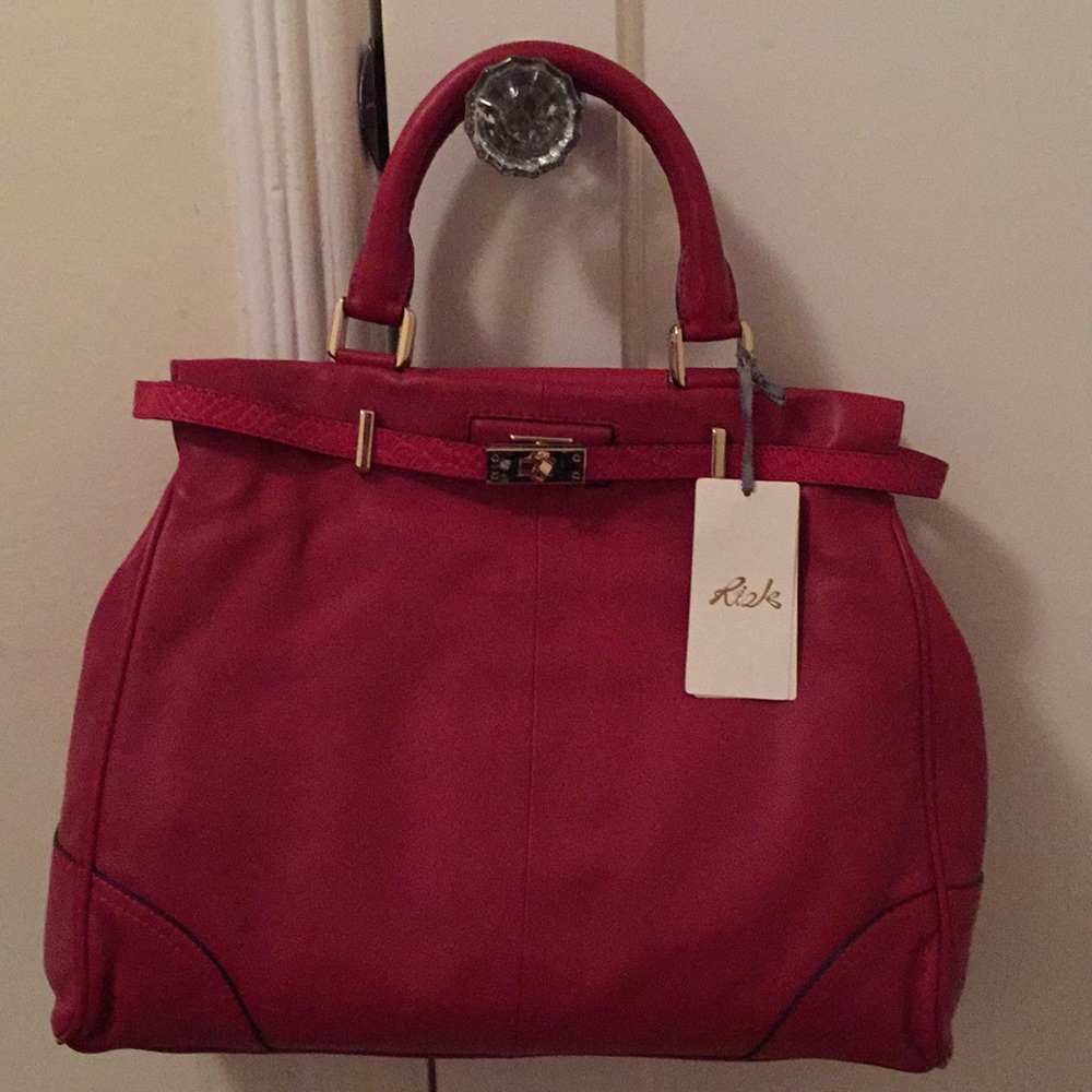 Ri2k Walcot tote in oxblood red